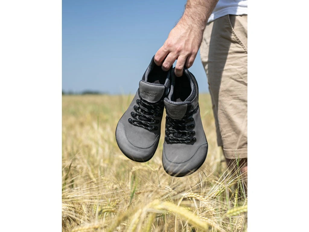 Realfoot Trekker Low | Grå | Låg Barfotasko Känga