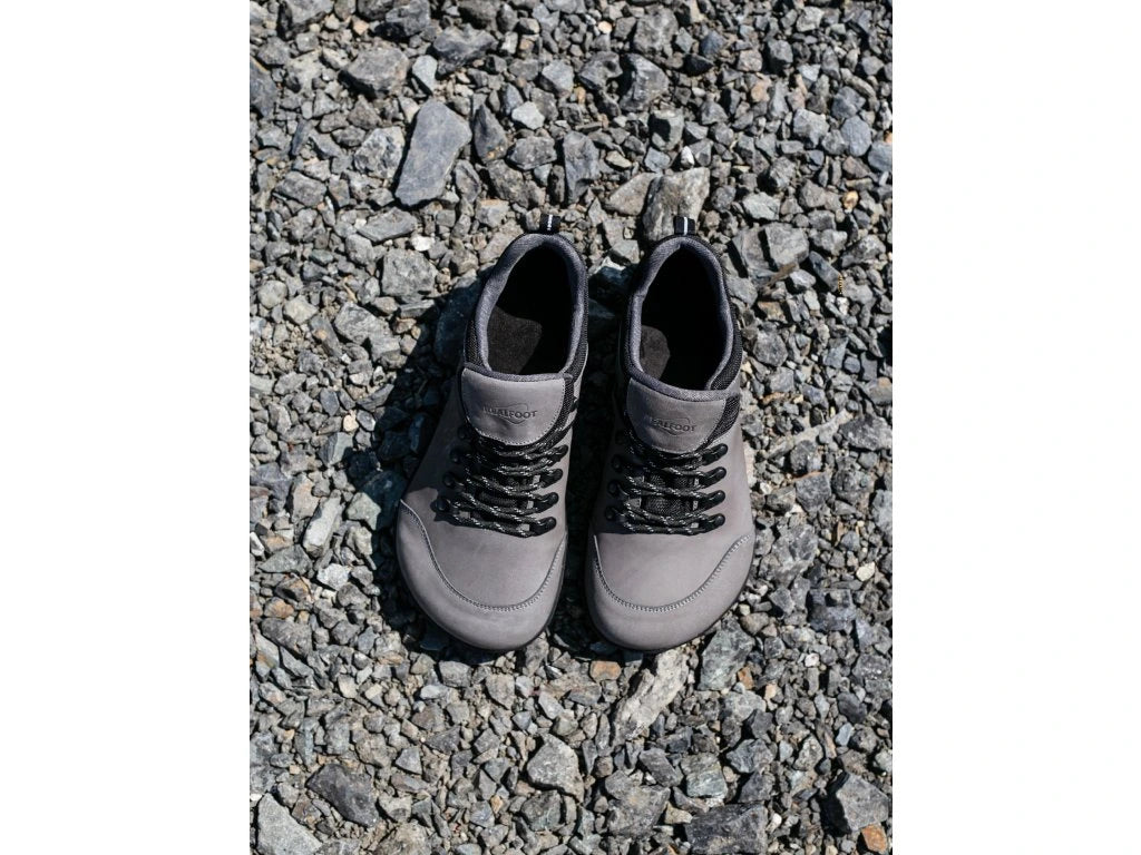 Realfoot Trekker Low | Grå | Låg Barfotasko Känga
