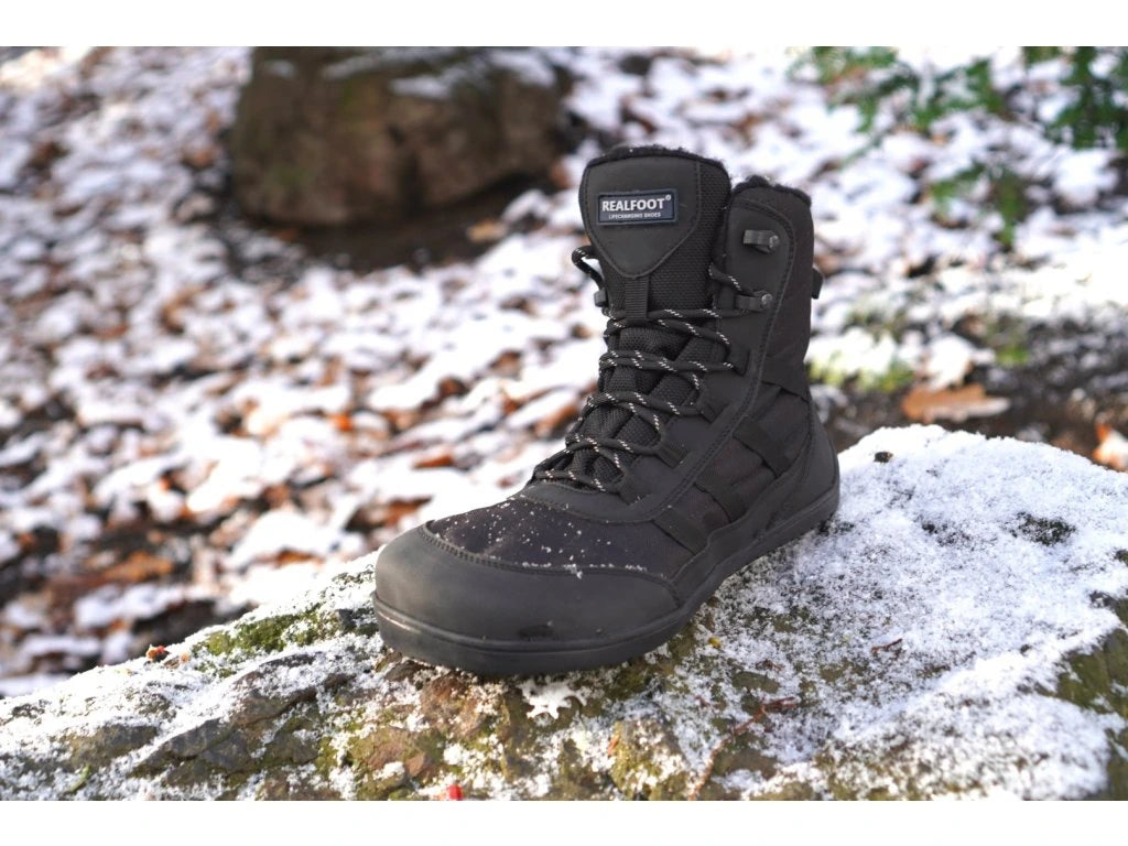 Realfoot Highlander | Svart | Fodrad Barfotasko Känga
