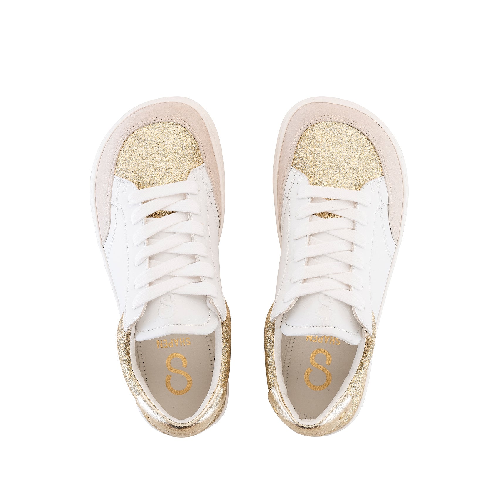 Shapen | Charm | Sneakers with glitter and leather