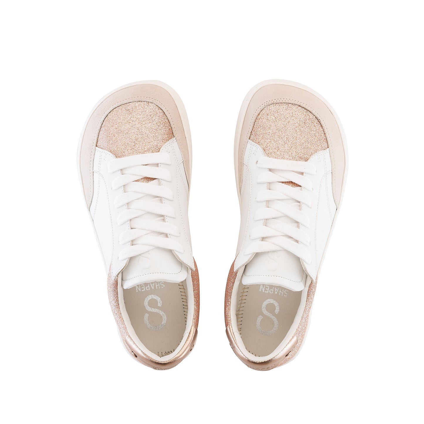 Shapen | Charm | Sneakers with glitter and leather