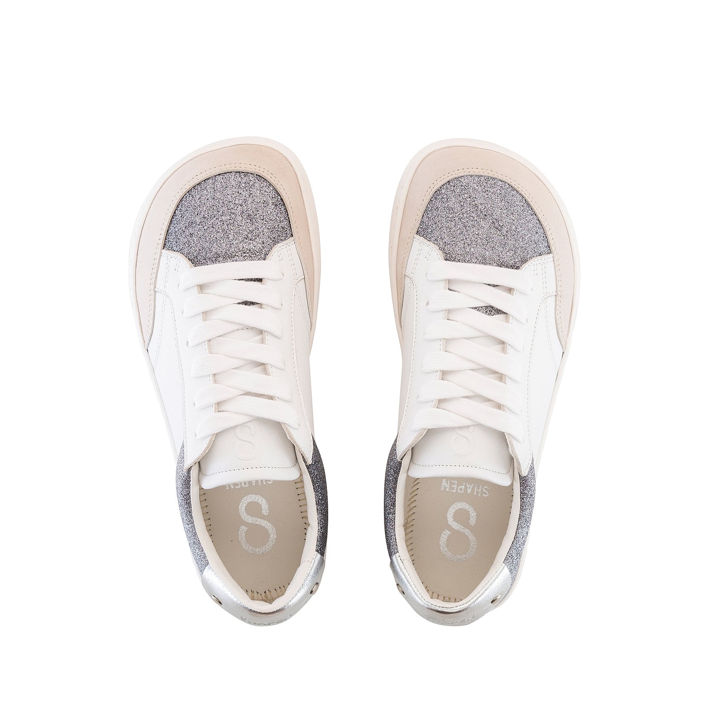 Shapen | Charm | Sneakers with glitter and leather