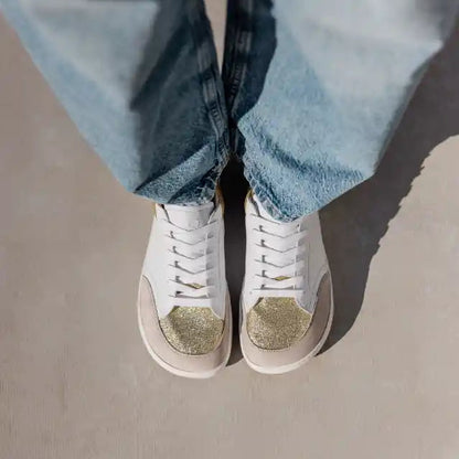 Shapen | Charm | Sneakers with glitter and leather