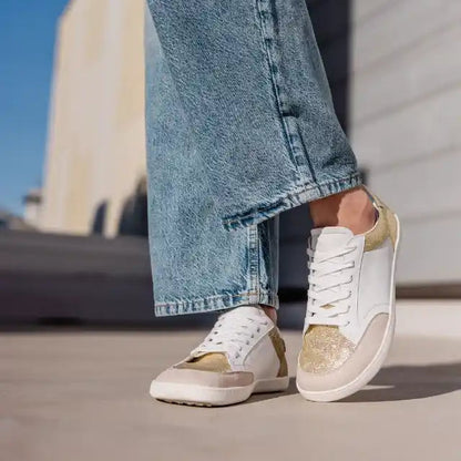 Shapen | Charm | Sneakers with glitter and leather