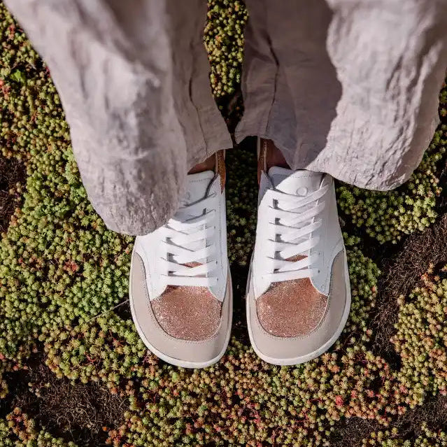 Shapen | Charm | Sneakers with glitter and leather