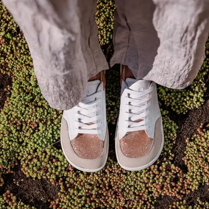 Shapen | Charm | Sneakers with glitter and leather