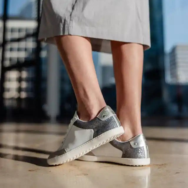 Shapen | Charm | Sneakers with glitter and leather